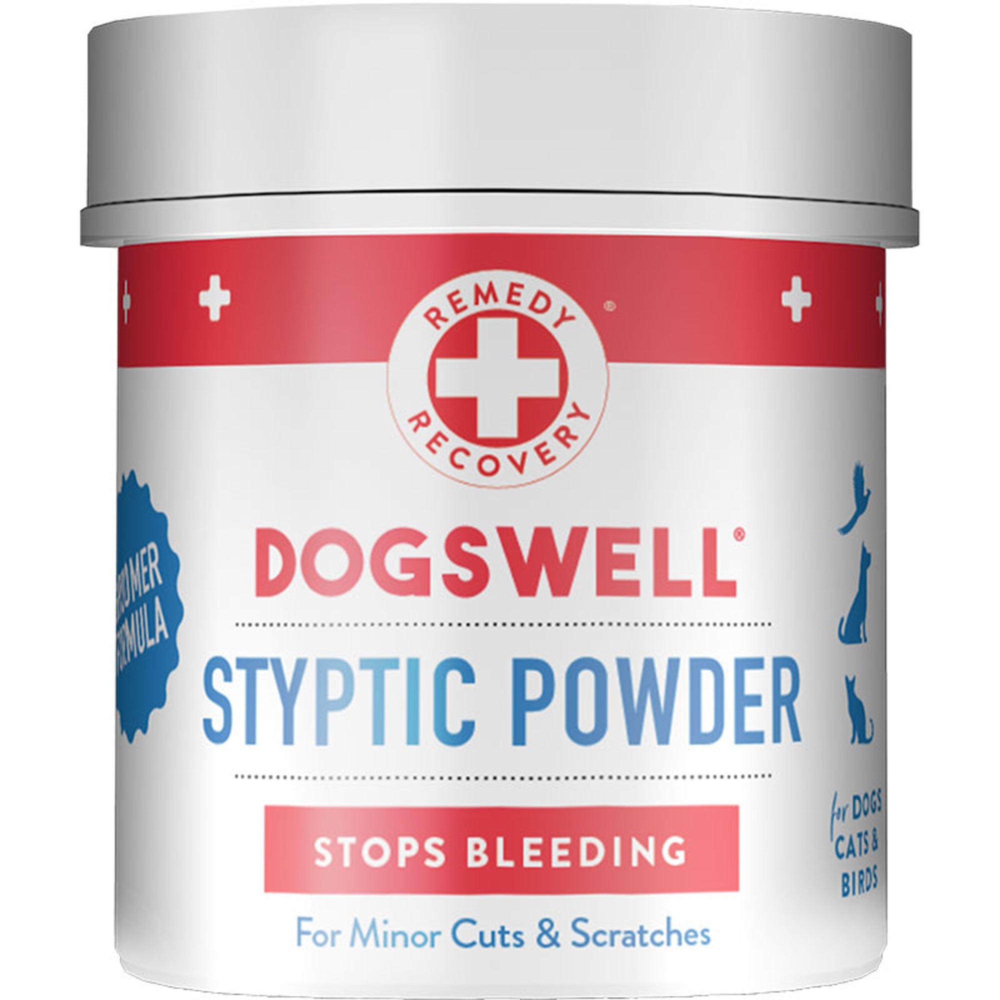 Dogswell styptic powder jar for minor cuts and scratches, stops bleeding