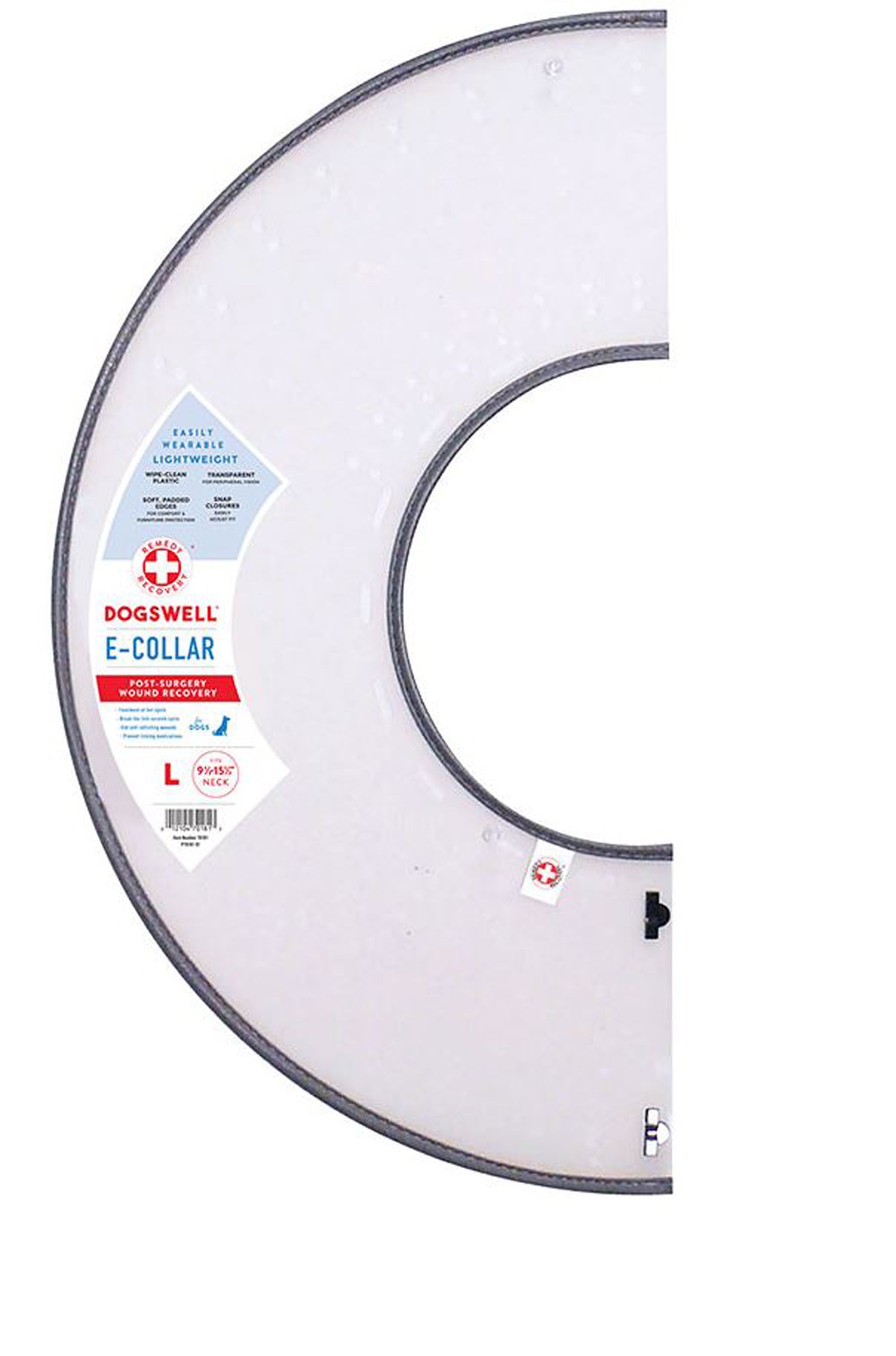 Dogswell clear rigid e-collar, large dog plastic cone with fastening