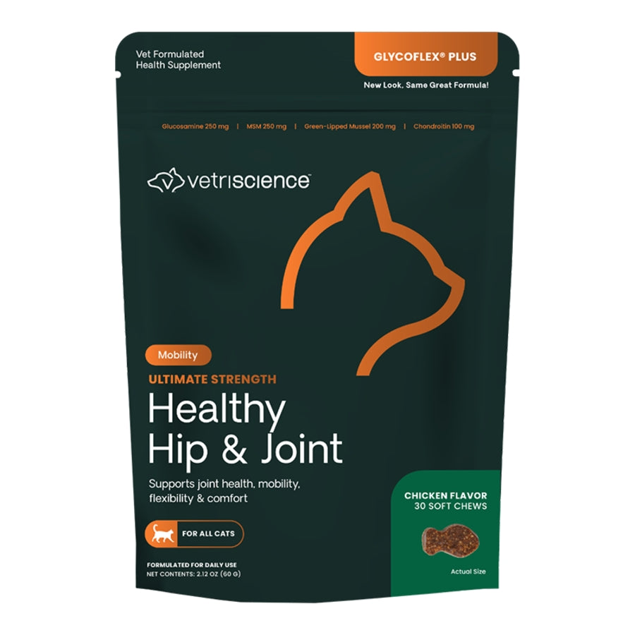 Vetri-Science Glycoflex Plus cat joint health supplement chew pouch