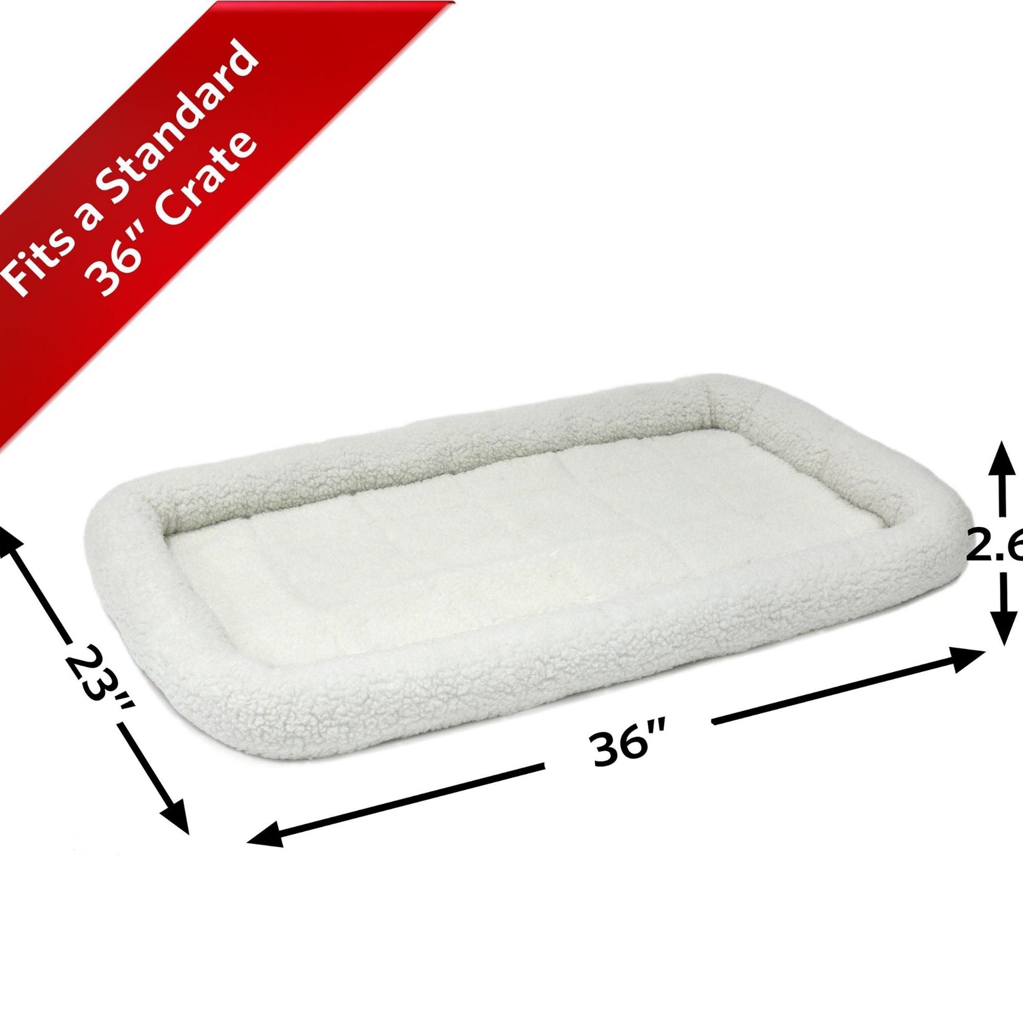 MidWest Homes for Pets QuietTime Bolster Dog Bed White 1ea/22in X 36in.