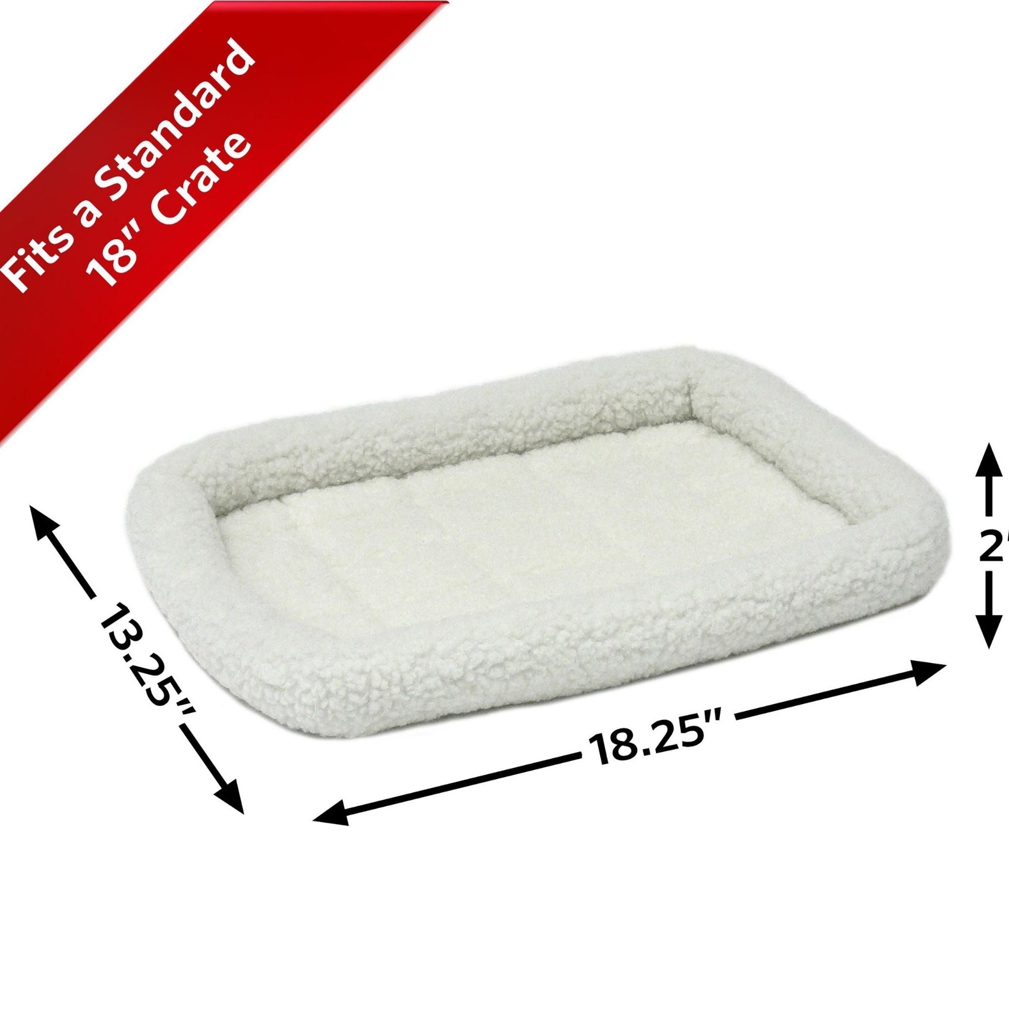 MidWest Homes for Pets QuietTime Bolster Dog Bed White 1ea/12in X 18in.