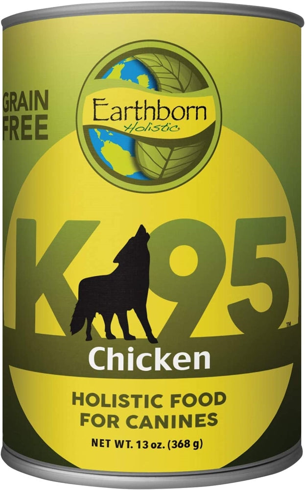 Earthborn Holistic K95 grain-free wet dog food can with chicken, 13 oz (368 g)