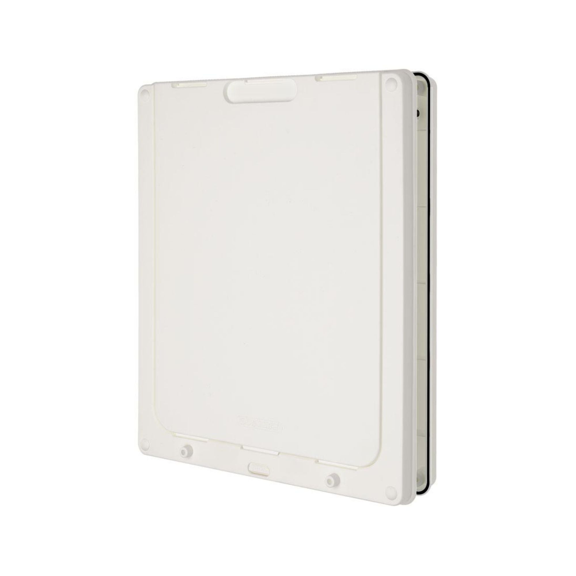 Large white dog door frame with blank front panel