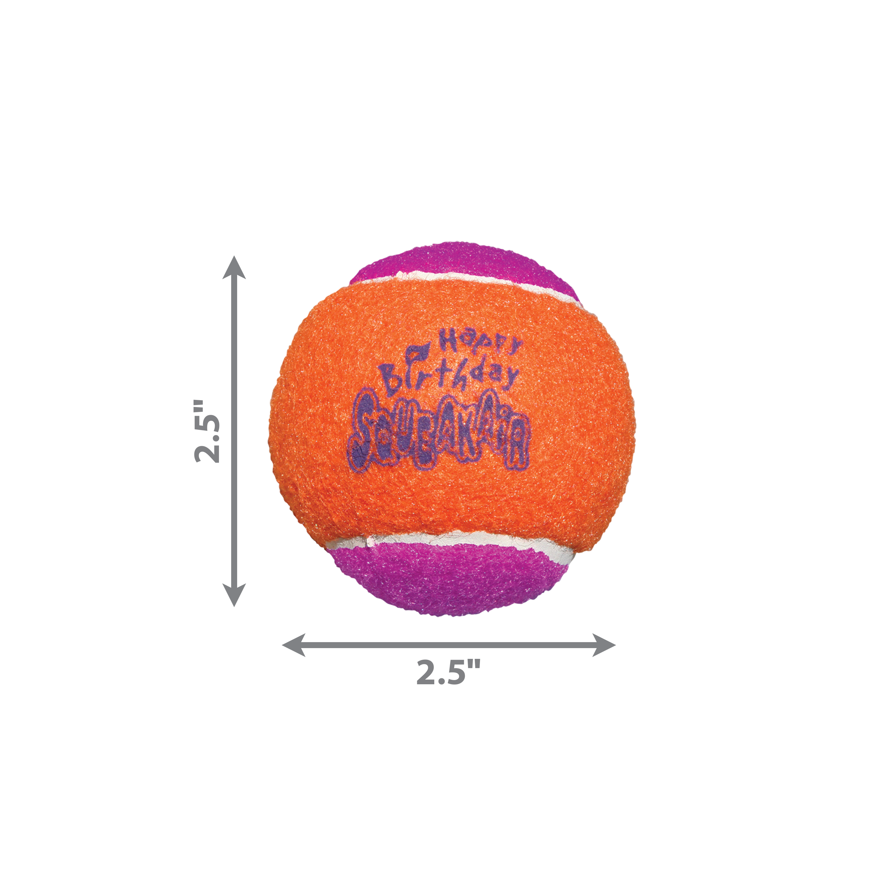 KONG SqueakAir Birthday Tennis Balls Dog Toy Medium 3pk