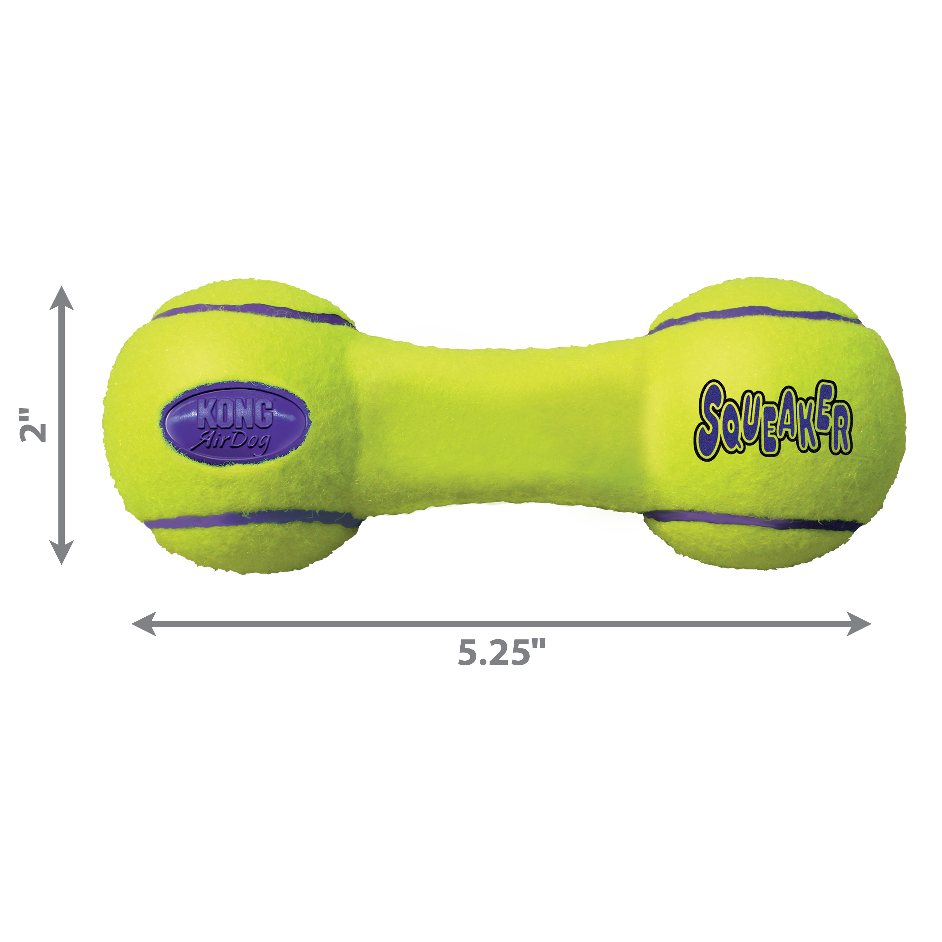 KONG AirDog Squeaking Tennis Dumbbell Dog Toy Small