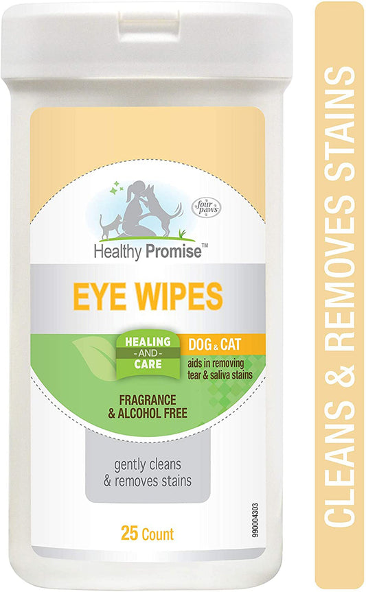 Eye wipes container for dogs and cats; healing and care, fragrance & alcohol free, 25 count