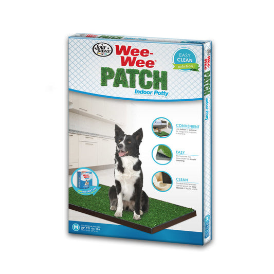 Four Paws Wee-Wee Indoor Potty Patch medium box with product icons