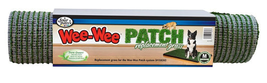 Wee-Wee patch replacement mat roll, green and white striped, packaged 12-count