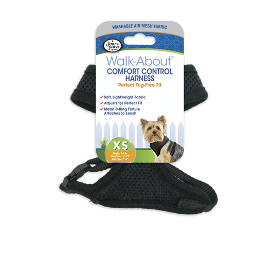 Black mesh dog harness, extra small, with adjustable straps
