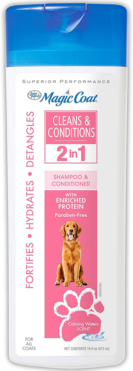 2-in-1 dog shampoo and conditioner bottle, Magic Coat Cleans & Conditions, 16 oz
