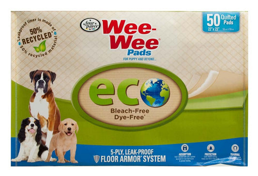 Wee-Wee disposable pee pads, 50-count eco pad pack for puppies and dogs