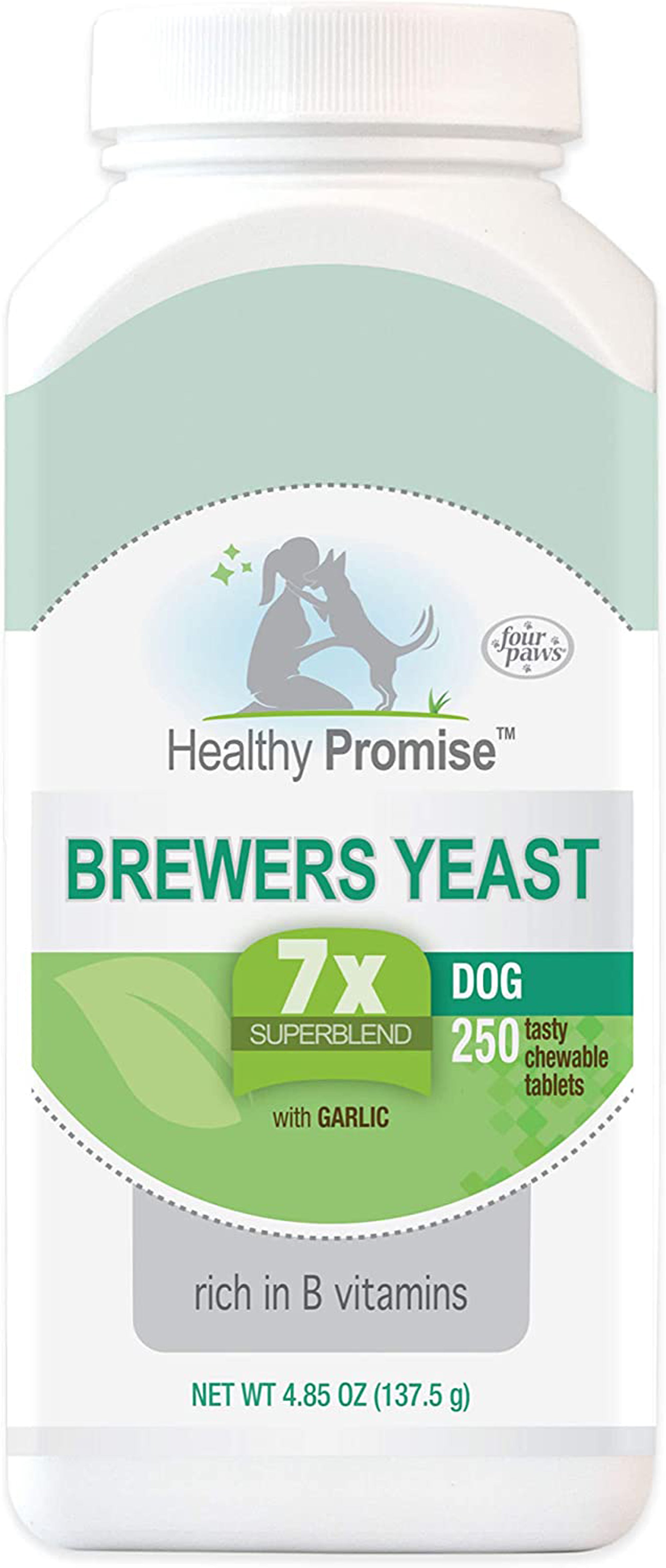 Dog brewer's yeast supplement bottle, Healthy Promise, 4.85 oz (137.5 g), 250 ct