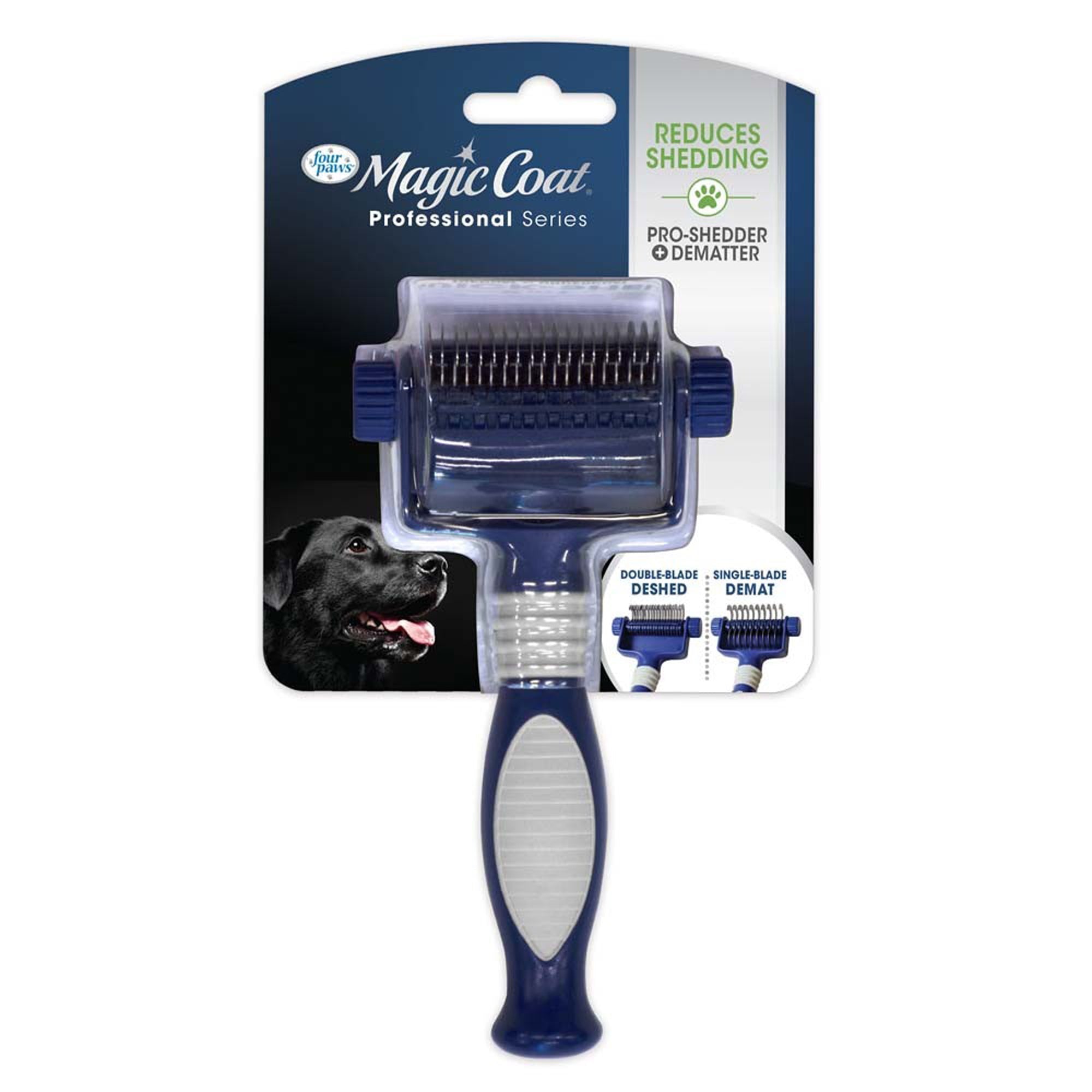 Four Paws Magic Coat pro-shedder and dematter grooming tool with double-sided blade