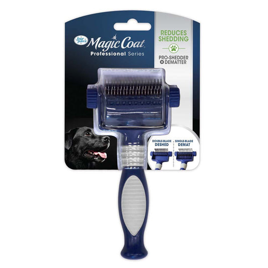 Four Paws Magic Coat pro-shedder and dematter grooming tool with double-sided blade
