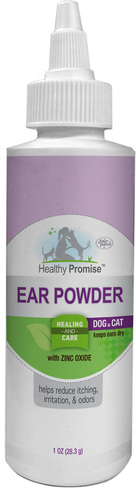 Pet ear powder bottle, purple label, contains zinc oxide, 10 oz (283 g)