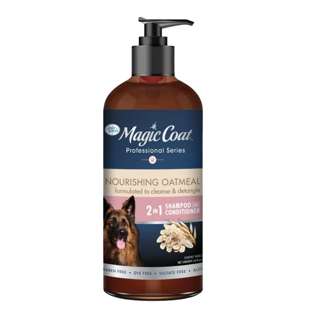 Four Paws Magic Coat 2-in-1 shampoo and conditioner bottle, pump dispenser