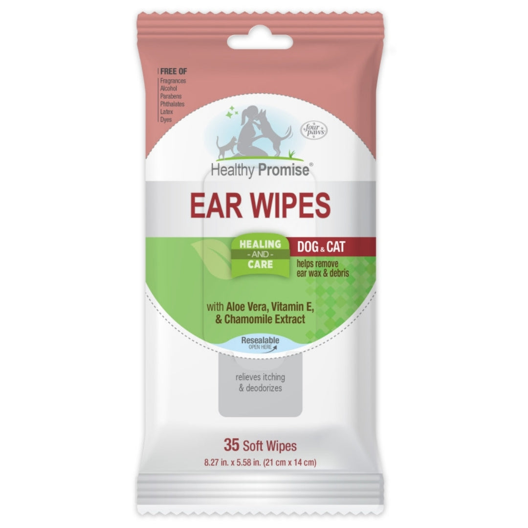 Healthy Promise dog and cat ear wipes pack, 35 soft wipes