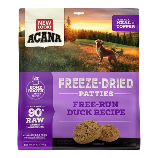 Acana Dog Grain Free Freeze-Dried Patties Free Run Duck Recipe 14oz.