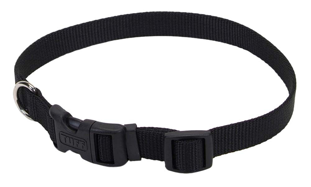 Coastal Adjustable Nylon Dog Collar with Plastic Buckle Black 3/4X20in