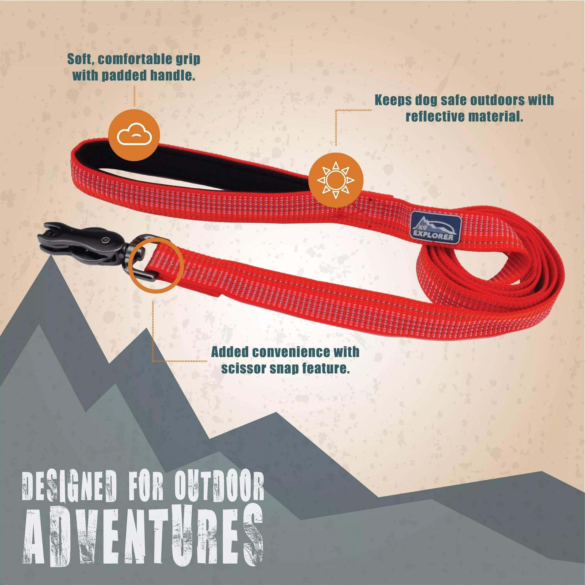 K9 Explorer Brights Reflective Dog Leash Canyon Medium/Large 1"x 6' Default Title