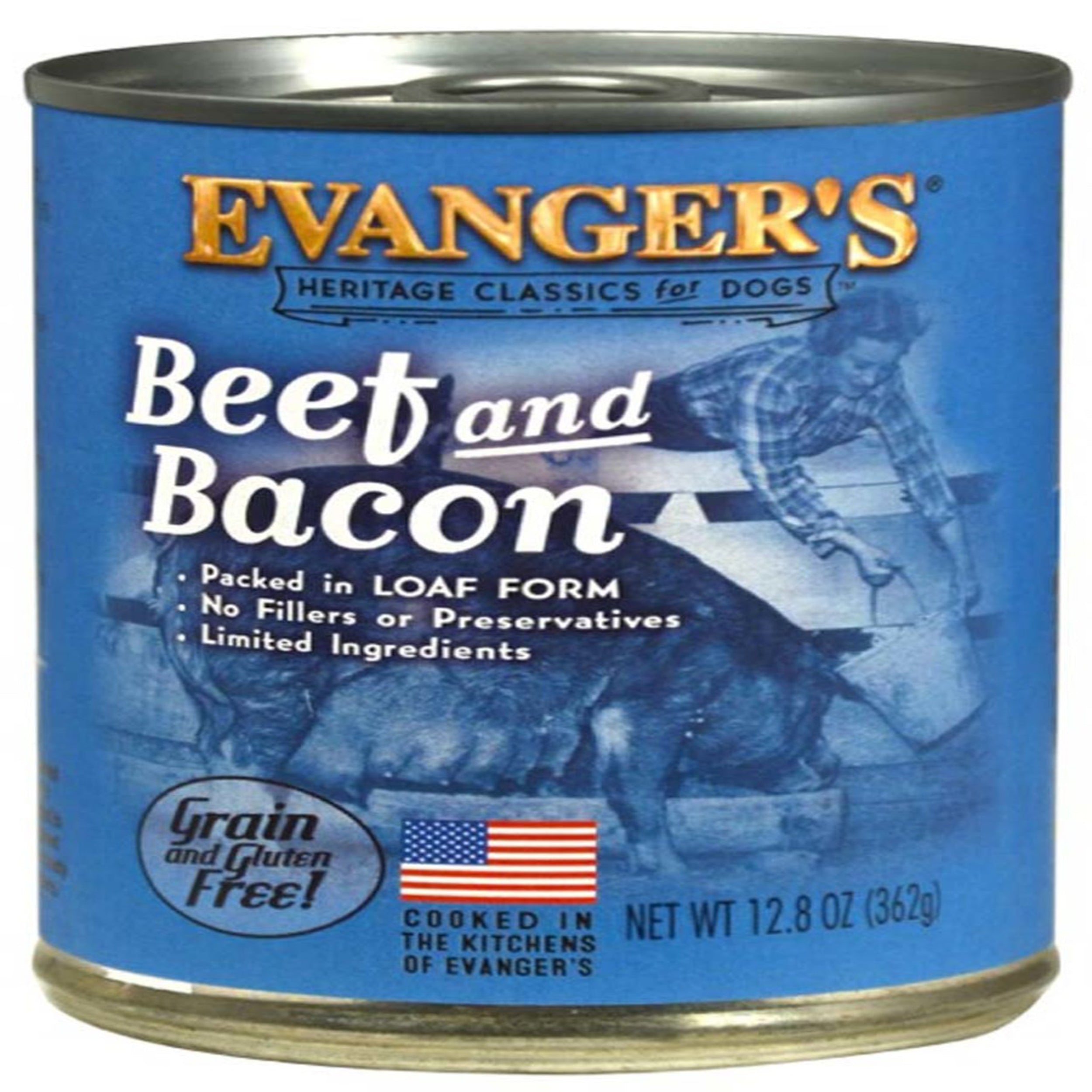 Evanger's Heritage Classics wet dog food can, Beets and Bacon, grain-free, 12.8 oz