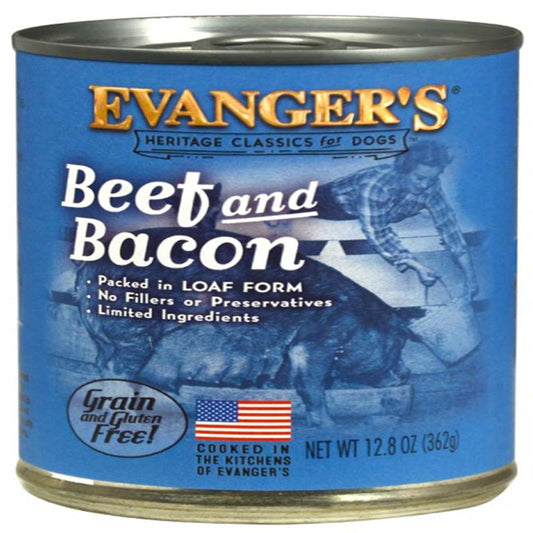 Evanger's Heritage Classics wet dog food can, Beets and Bacon, grain-free, 12.8 oz