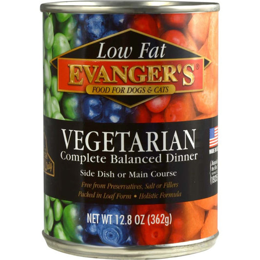 Evanger's vegetarian complete balanced dinner wet pet food can, 12.8 oz