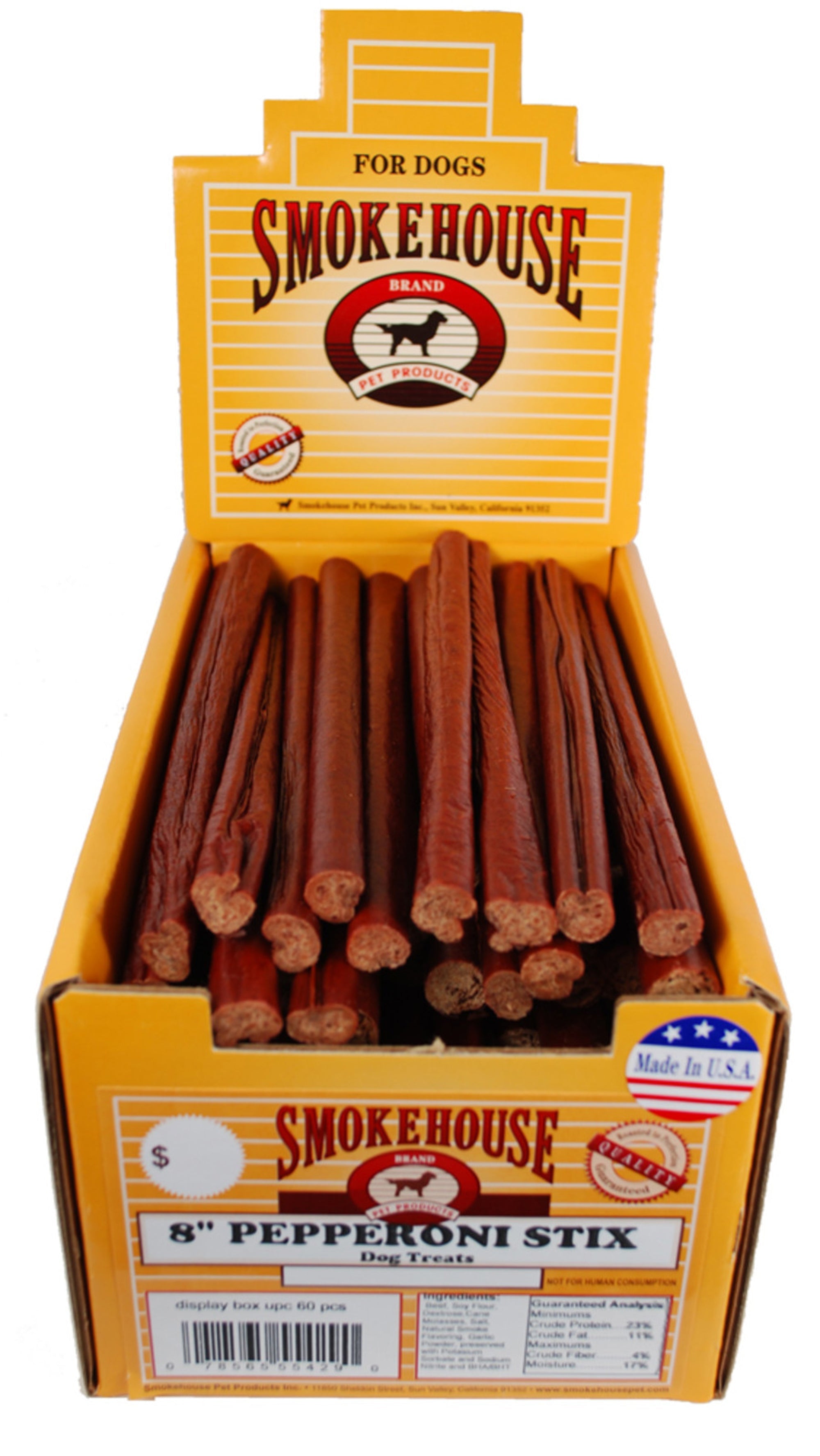 Smokehouse USA Made Pepperoni Stix 1/2 Size Shelf Display Box 60ct