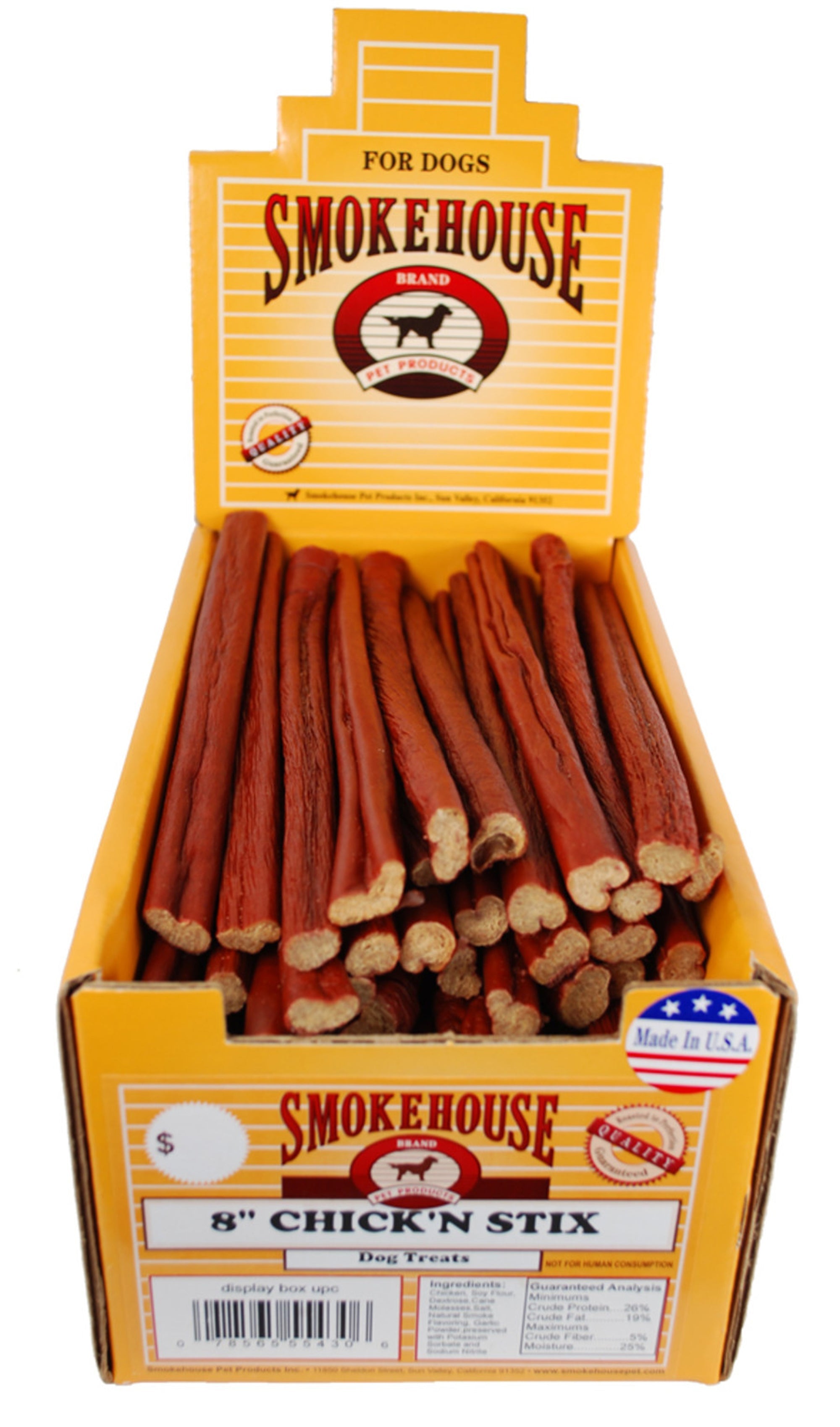 Smokehouse USA Made Chicken Stix 1/2 Size Shelf Display Box 60ct