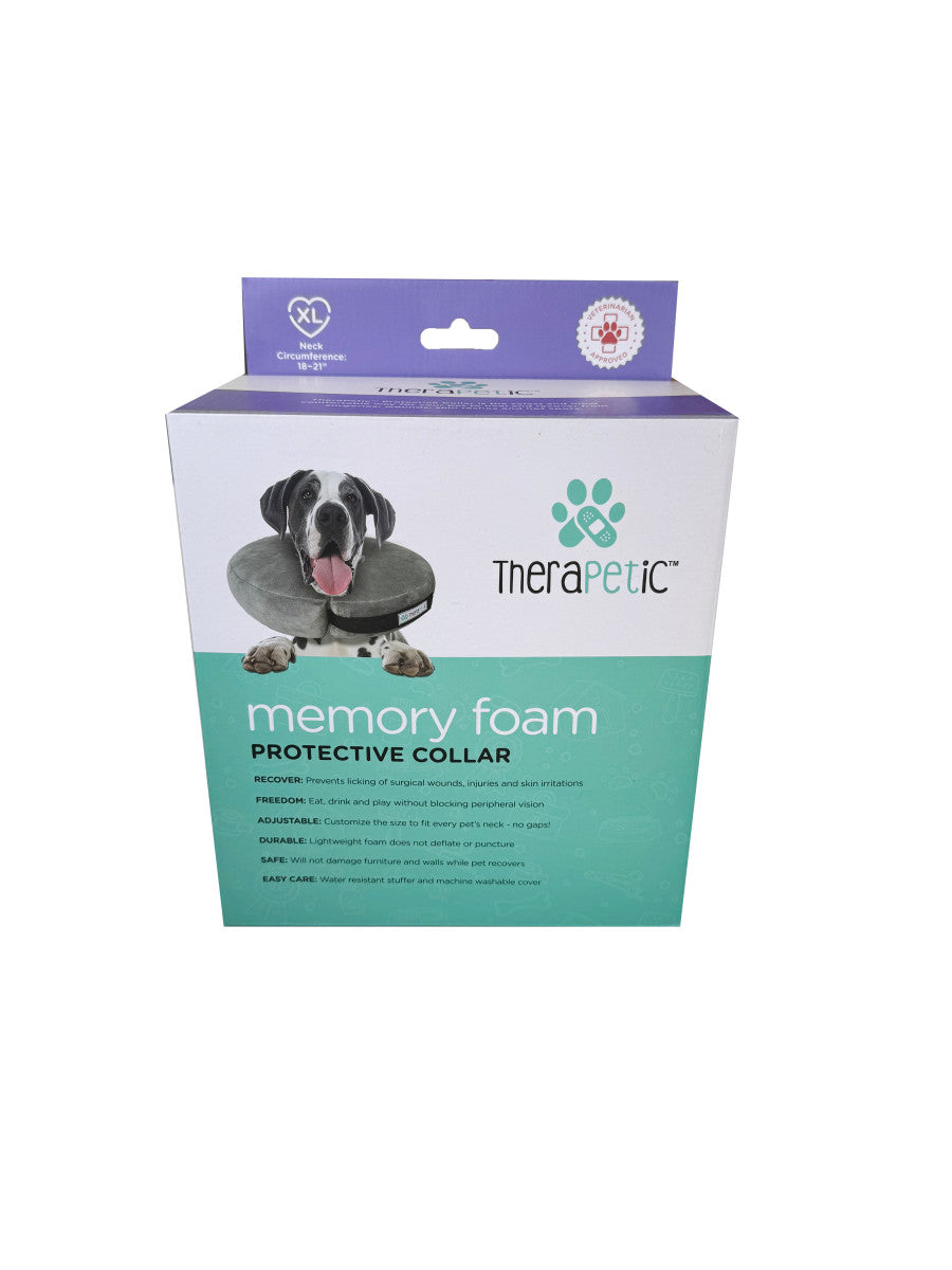 TheraPetic Memory Foam Protective Collar Charcoal X-Large 18-21in