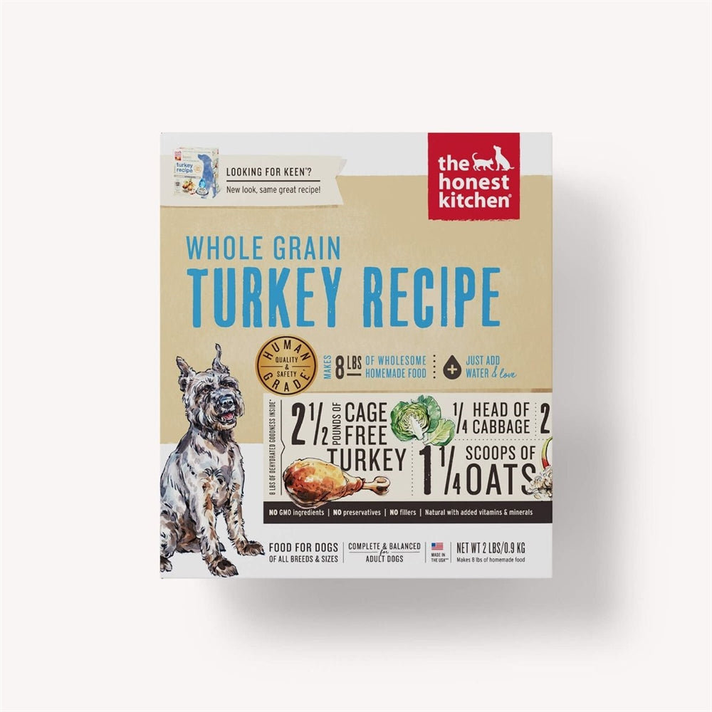 Whole grain turkey recipe dehydrated dog food bag, 2 lb