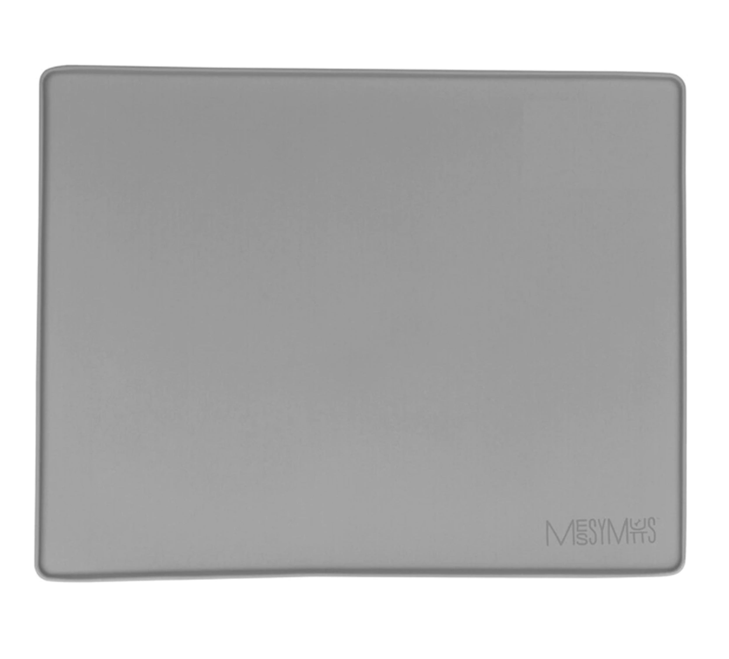 Messy Mutts silicone bowl mat for dogs and cats, dark gray rectangular