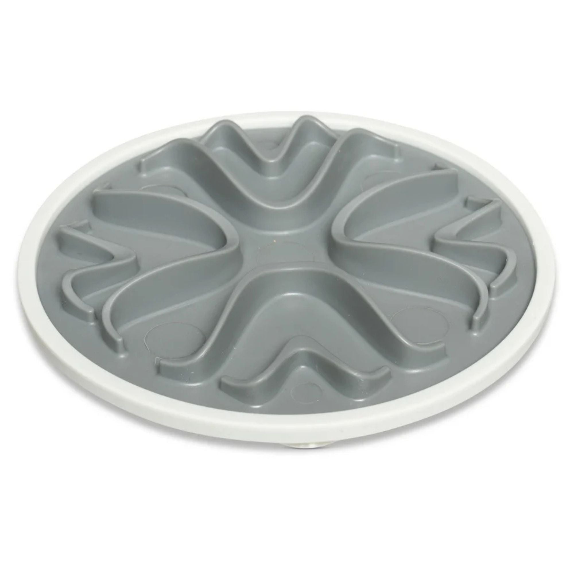 Messy Mutts Cat Interactive Feeder Gray 6 Inches