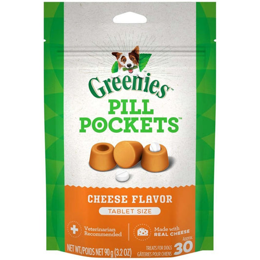 Greenies Pill Pockets cheese-flavor tablet-size dog treats pouch