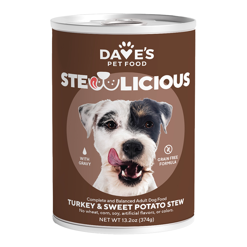 Grain-free dog food can with turkey & sweet potato cuts in gravy, 13.2 oz