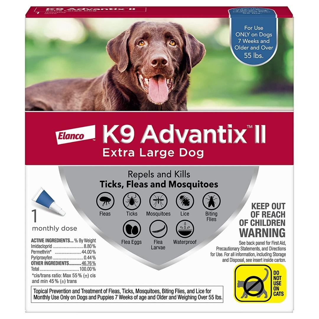 Elanco K9 Advantix II Extra Large dog topical flea and tick treatment box (55 lb+)