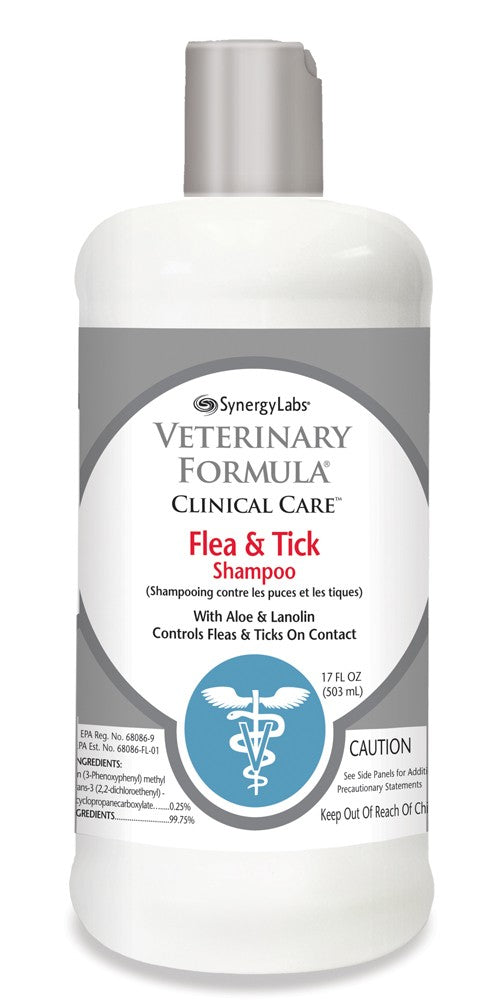 SynergyLabs Veterinary Formula Clinical Care Flea and Tick Shampoo 16oz