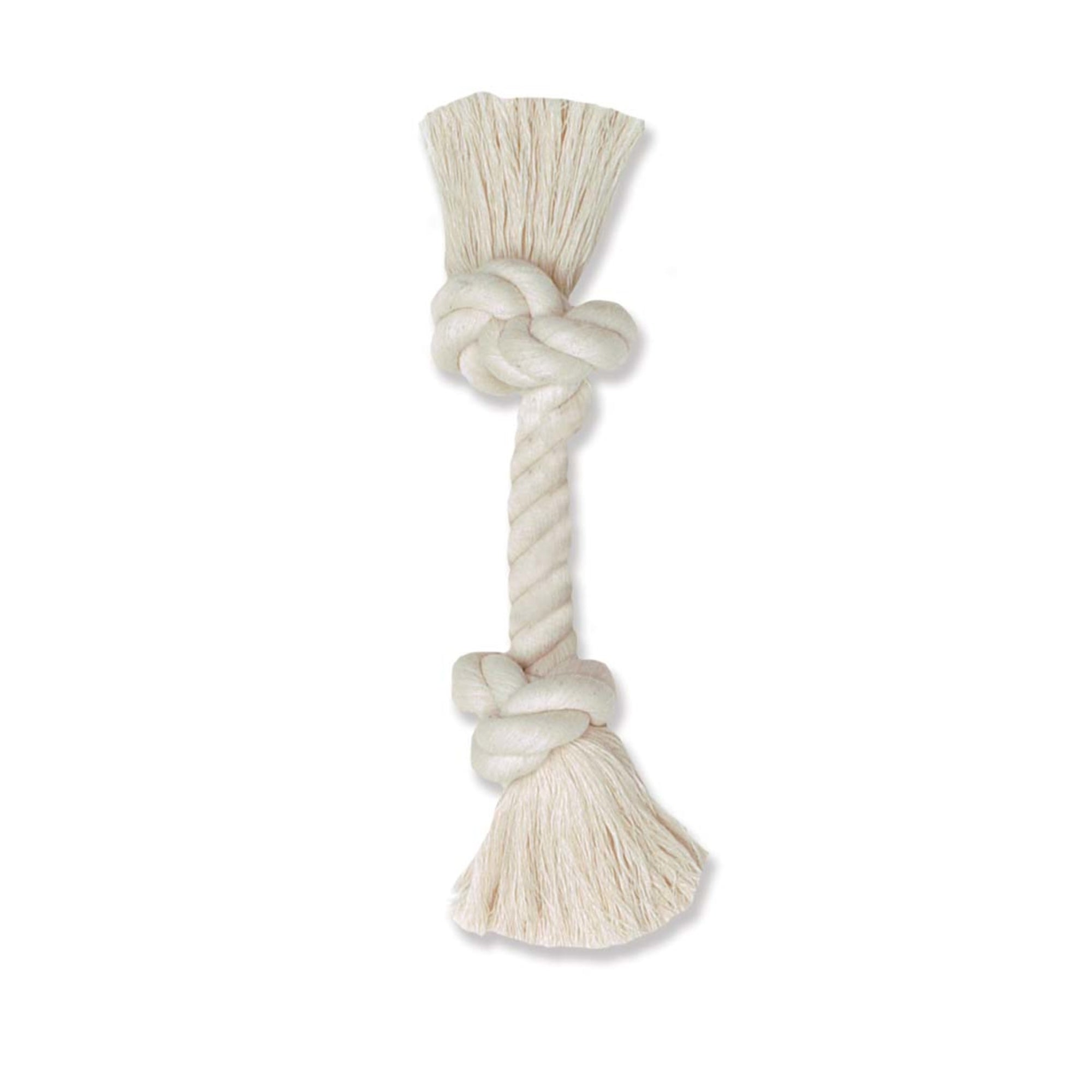 Mammoth 100% Cotton White Rope Bone Mini 6in