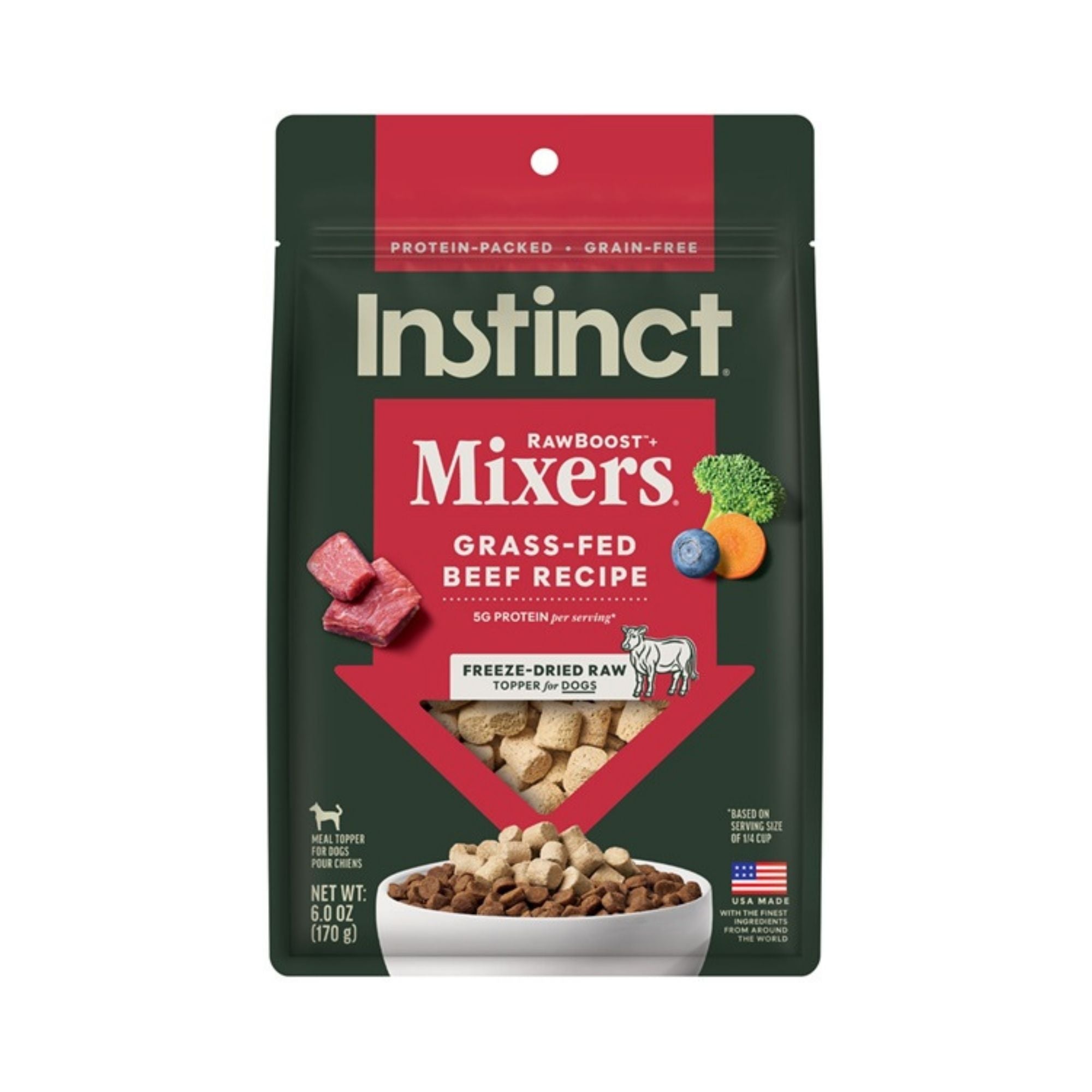Instinct Raw Boost Mixers Dog Freeze-dried Beef Grain-free 6oz.