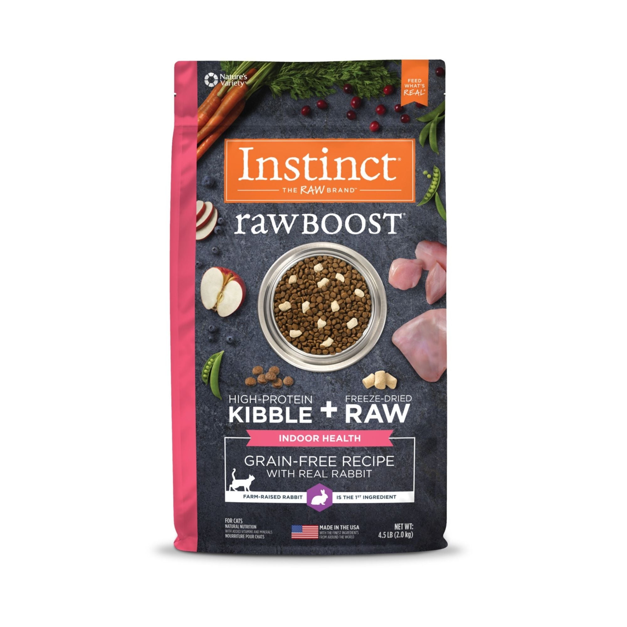Natures Variety Instinct Raw Boost Cat Indoor Health Rabbit Grain-free 4.5Lb