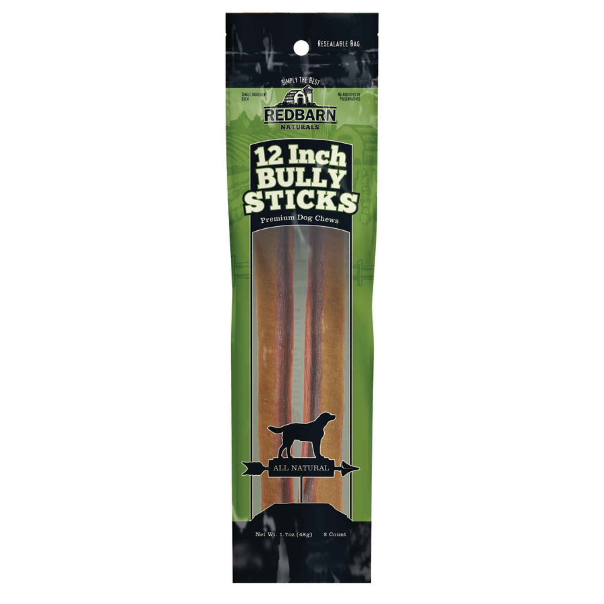 Redbarn Pet Products Bully Stick Dog Treat 1ea/12 in, 2 pk