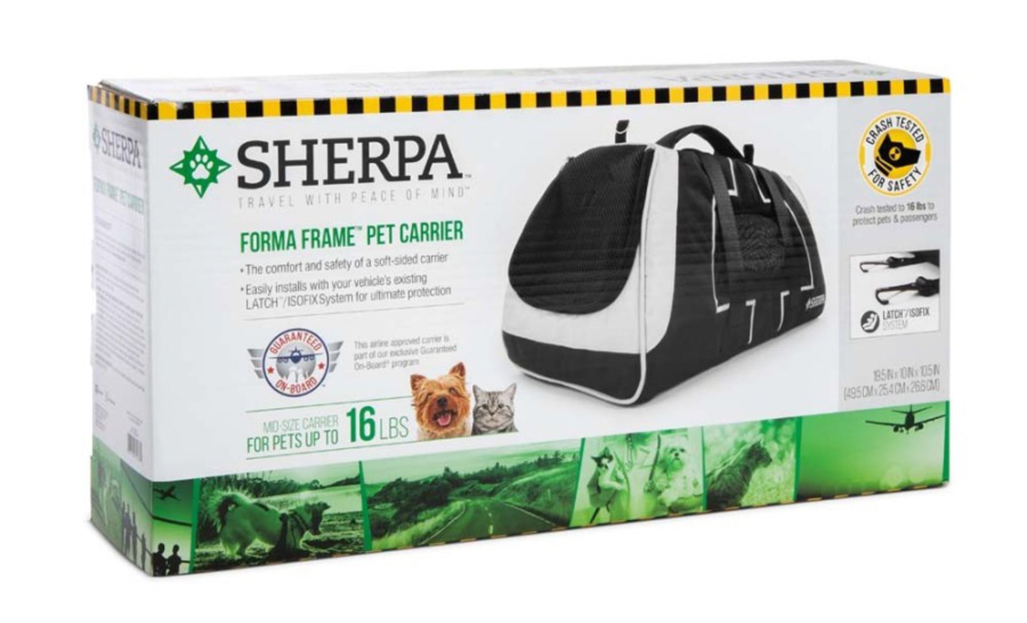 Sherpa Forma Frame Airline Approved Pet Carrier Black Medium
