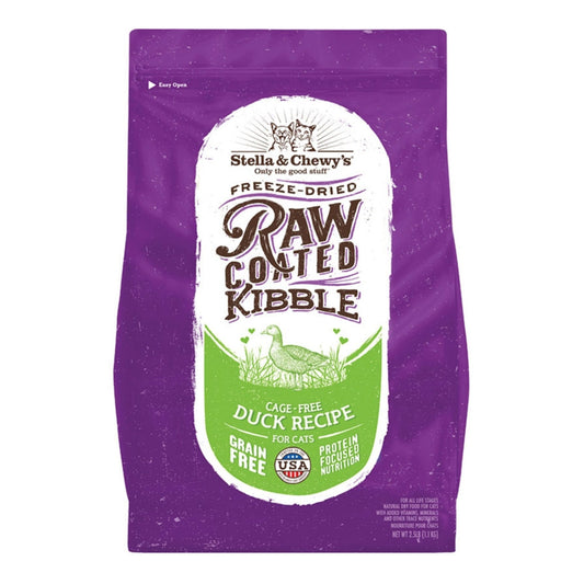 Stella & Chewys Cat Kibble - Raw Coated Cage Free Duck Recipe 2.5Lbs