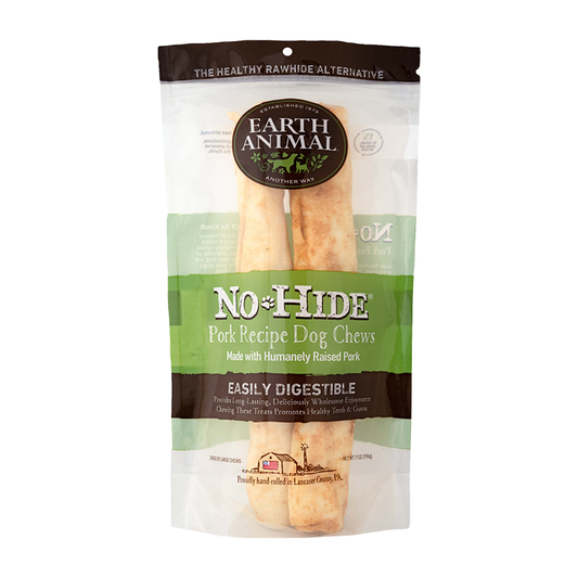 Earth Animal No-Hide pork recipe dog chews, 11-inch chew bag