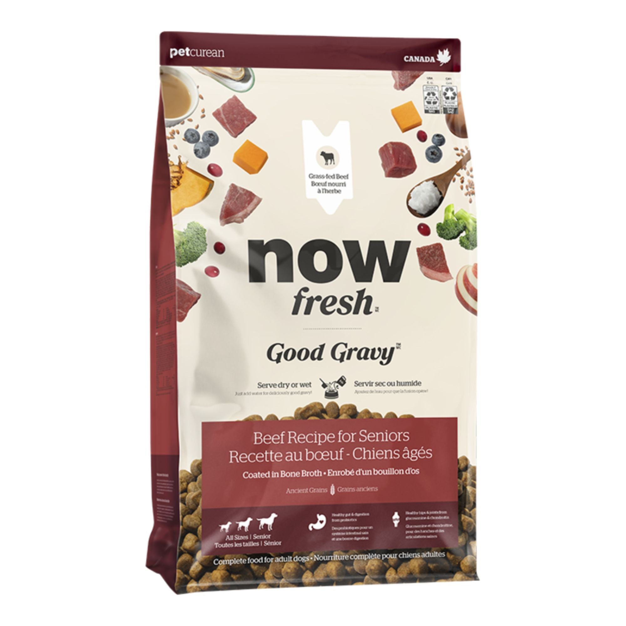 Now Fresh Dog Good Gravy Senior Beef Recipe With Ancient Grains 22Lbs