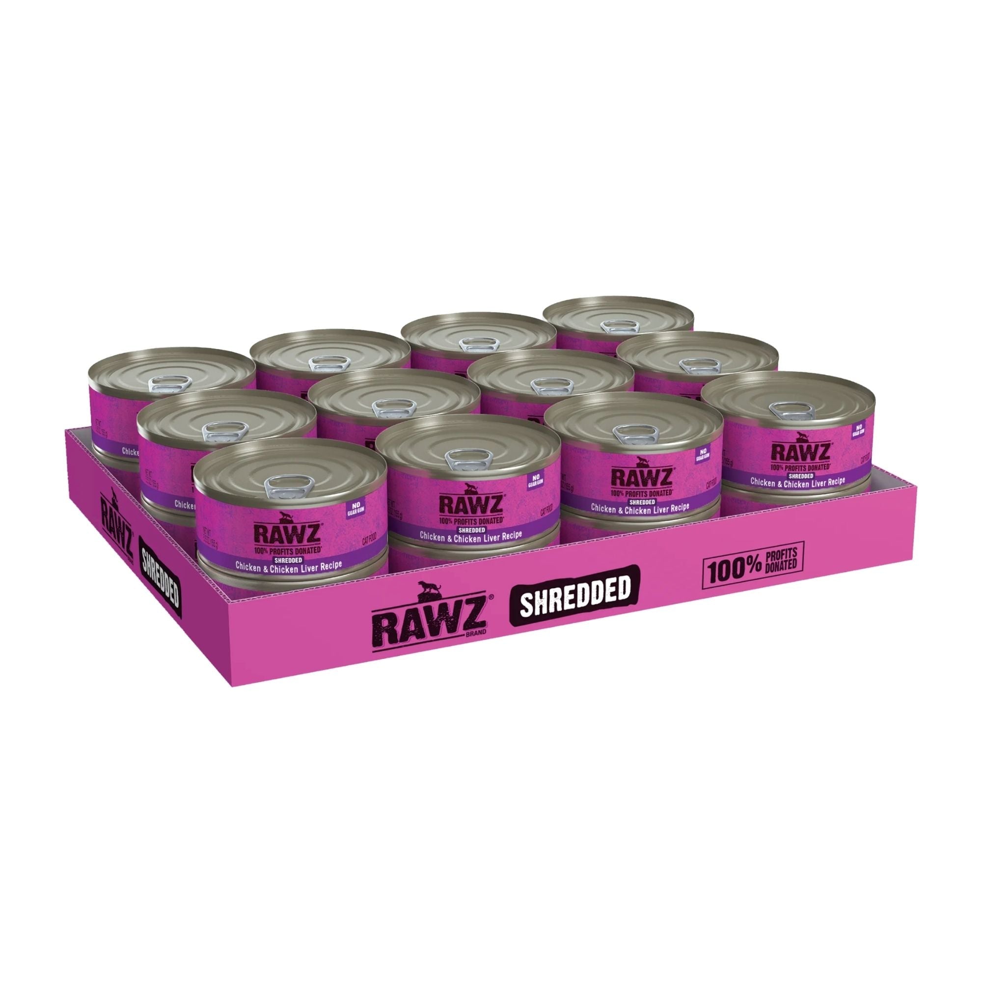 Rawz Cat Shredded Chicken Chicken Liver 5.5oz. (Case of 24)
