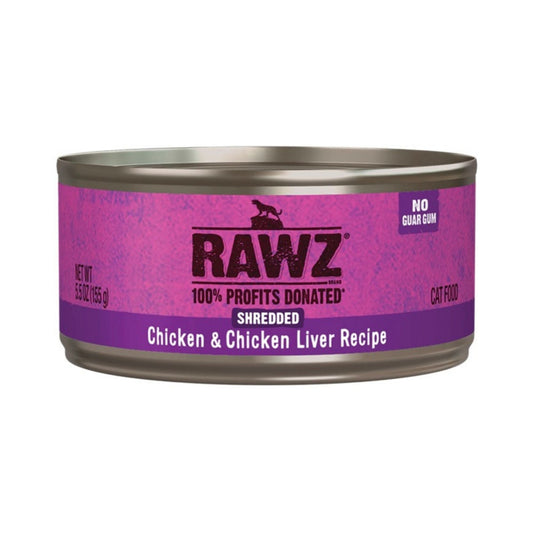 Rawz Cat Shredded Chicken Chicken Liver 5.5oz. (Case of 24)