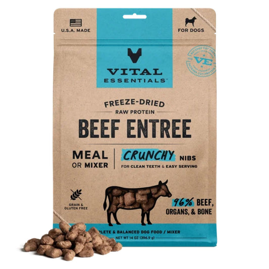 Vital Essentials Dog Freeze-Dried Nibs Beef 14oz.