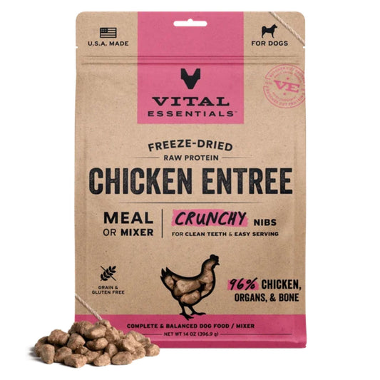 Vital Essentials Dog Freeze-Dried Nibs Chicken 14oz.