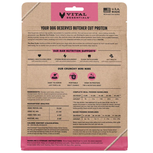 Vital Essentials Dog Freeze-Dried Mini Nibs Chicken 5.5oz.